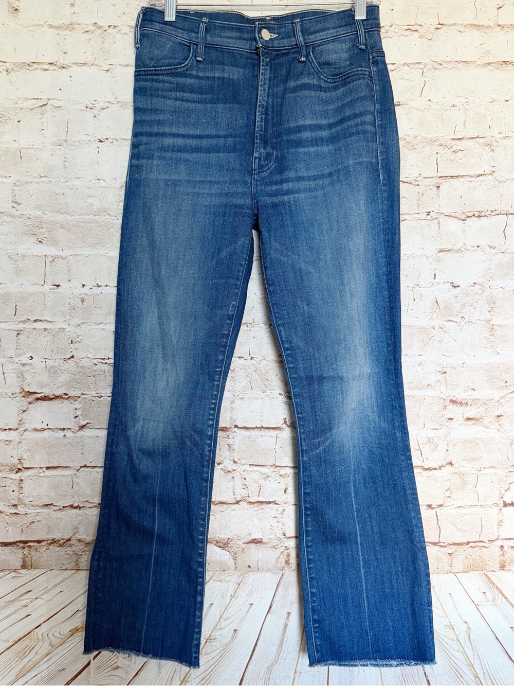 Mother hustler ankle fray jeans